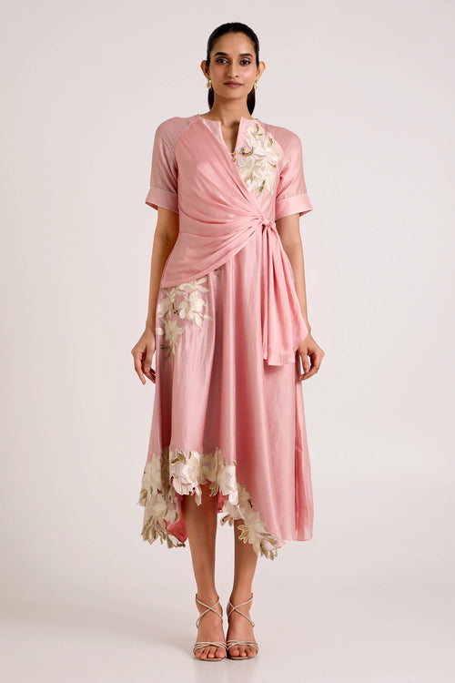 Raizin Crossover Scarf Midi Dress