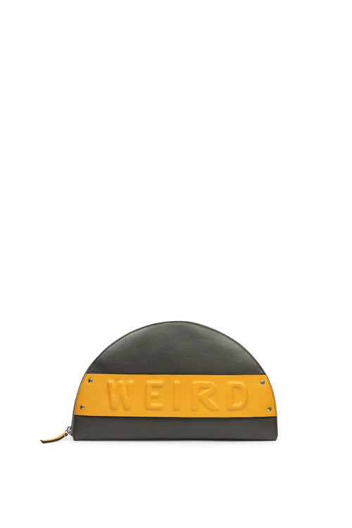 Lussa Black Yellow Half Moon Clutch Bag