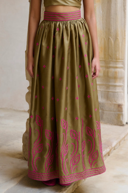 Sindhi Olive Skirt