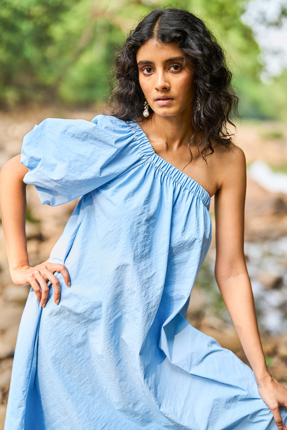 One-Shoulder Midi Dress
