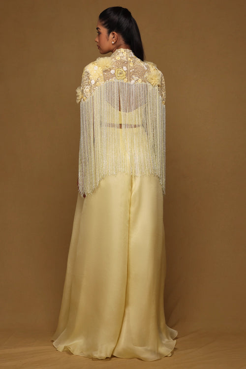 Floral Fringe Capelet Set