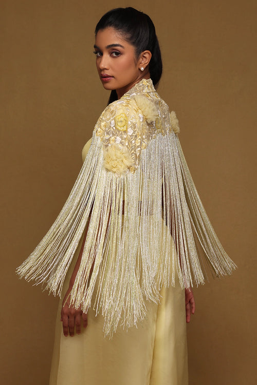 Floral Fringe Capelet Set
