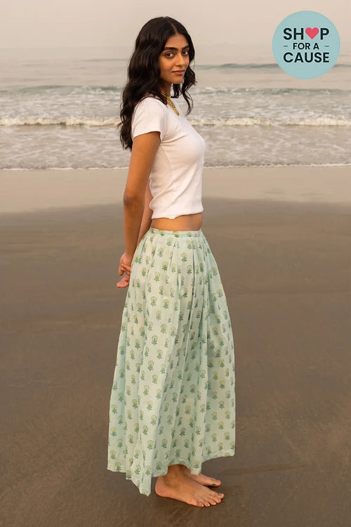 Light Blue Gulab Skirt