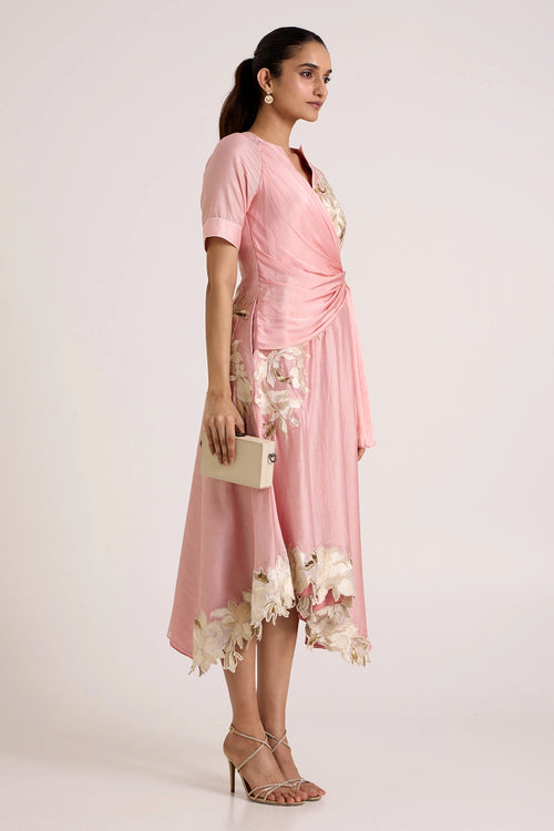Raizin Crossover Scarf Midi Dress