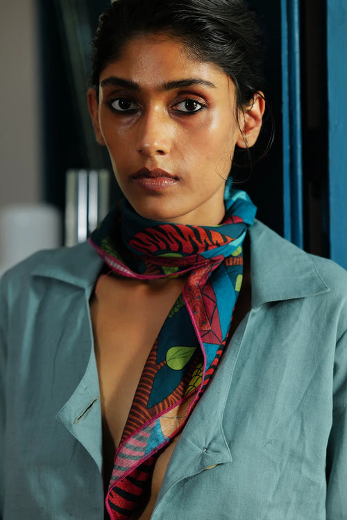 Blue Front Cut Top