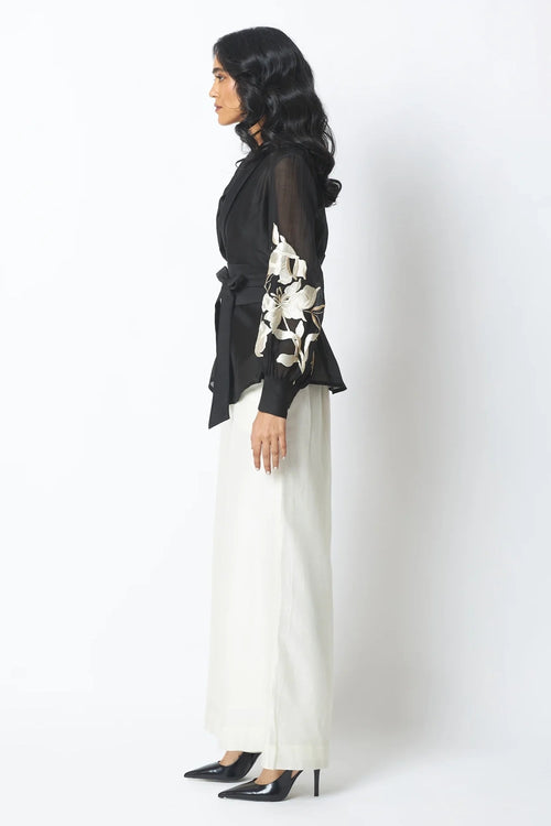 BW Reva Blazer Wrap Top and Wide-Leg Pant