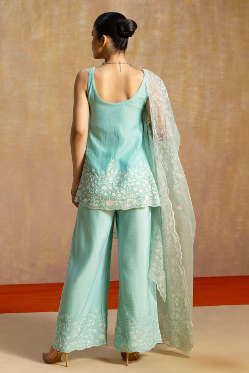 Dilruba Blue Sharara Set