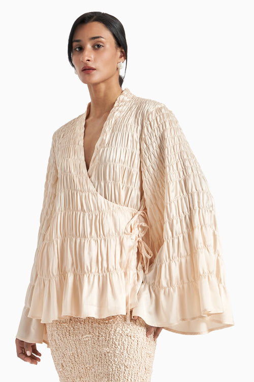 Alabaster Kedia Smocked Top