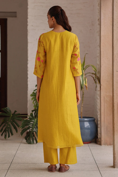 Canary Bloom Embroidered Co-ord Set