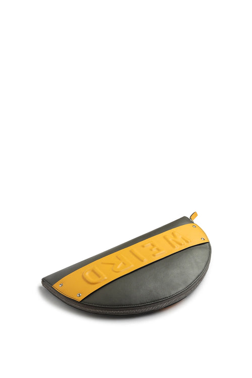 Lussa Black Yellow Half Moon Clutch Bag