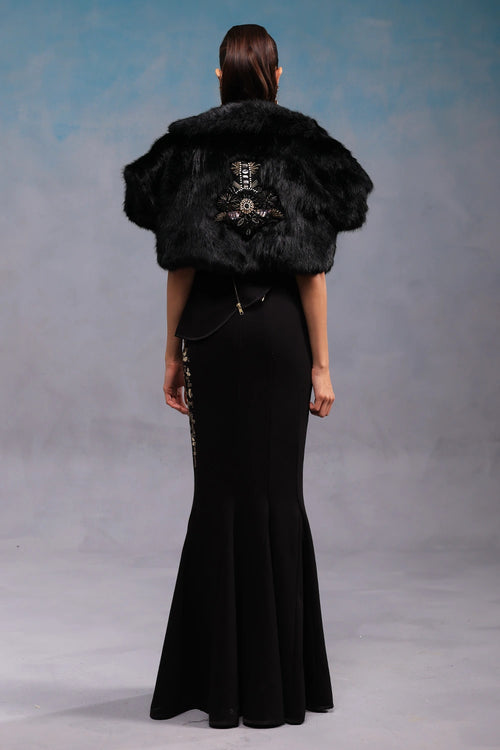 Black and Gold Kohl Long Skirt