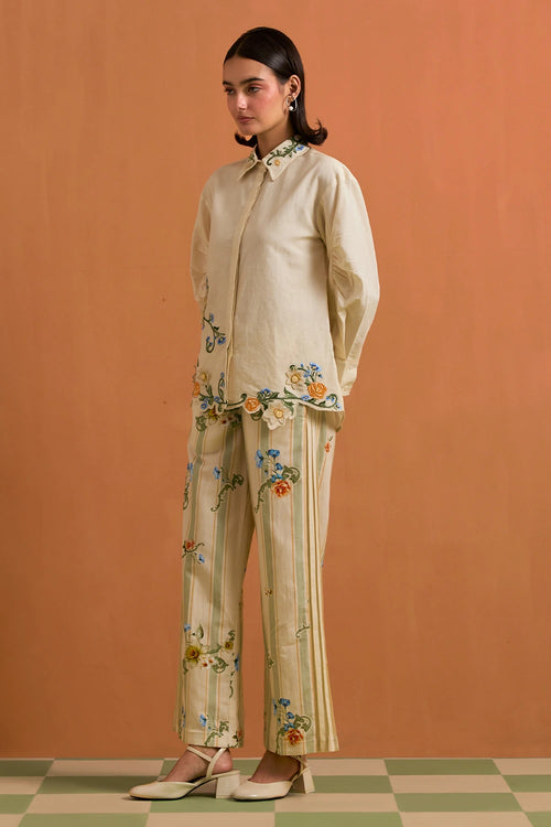 Ivory Aurelia Floral Embroidered Co-ord Set