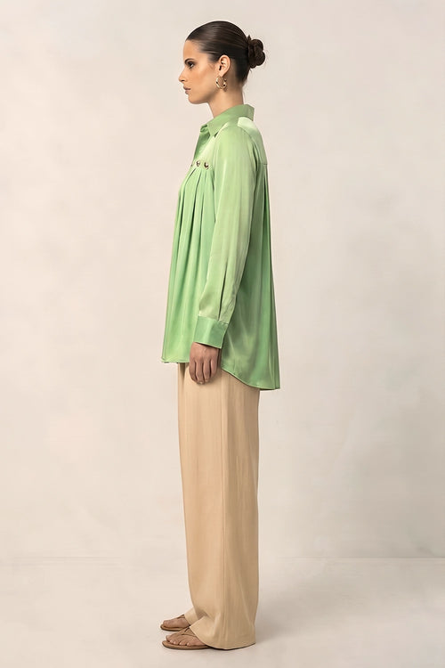 Ash Green Gather Shirt