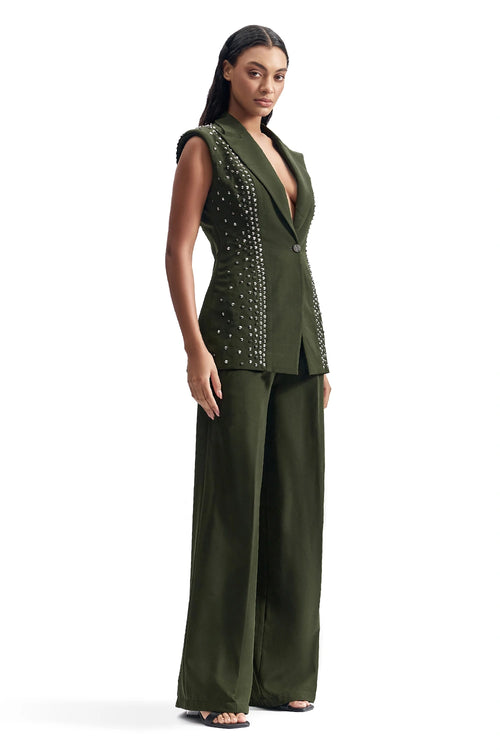 Stud-Armour Sleeveless Suit