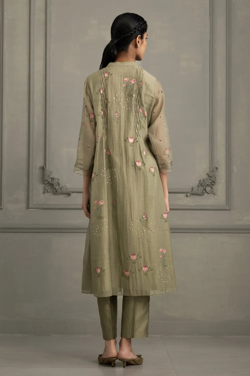 Sage Green Smocking Tunic Set