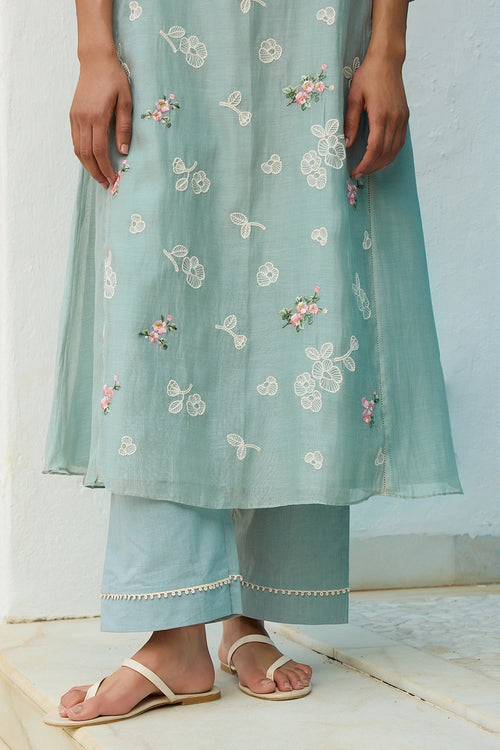 Sky Thread Embroidered Co-ord Set
