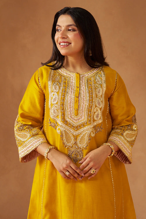 Zimal Mustard Chauga with Salwar