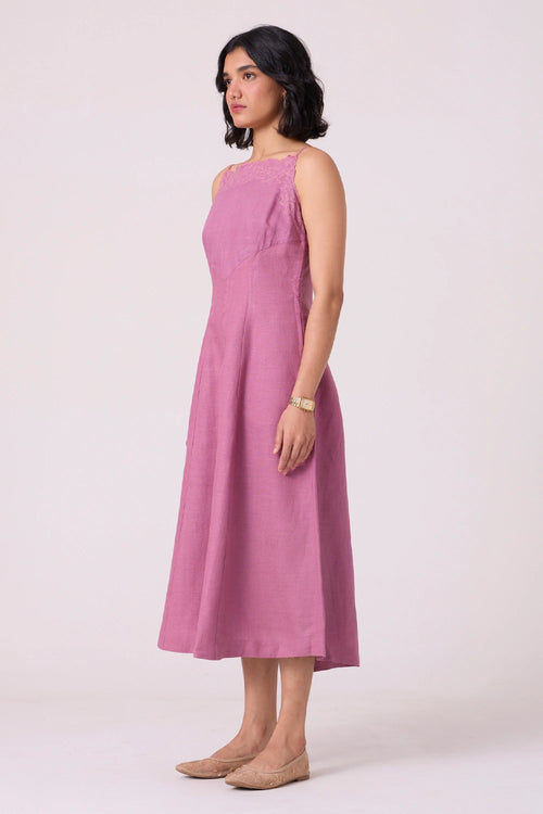 Nimal Lilac Embroidered Dress