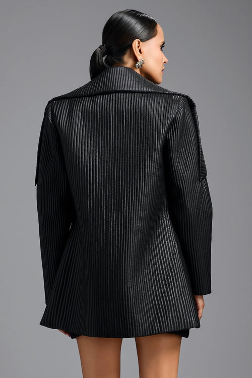 Sculpted Lapel Quilted Jacket