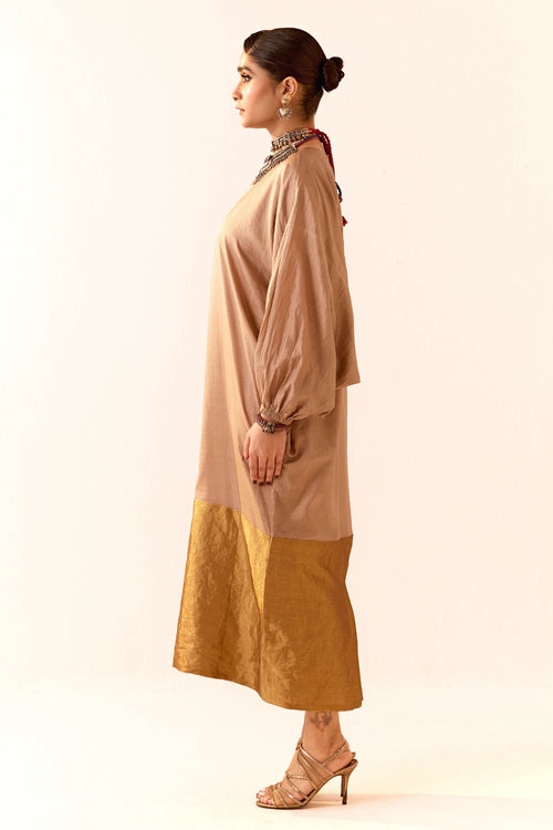 Taupe Gold Dress