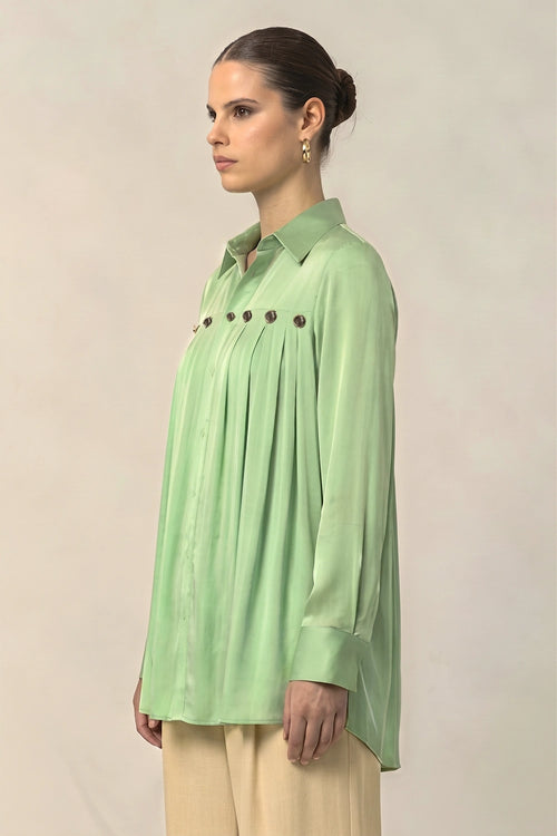 Ash Green Gather Shirt