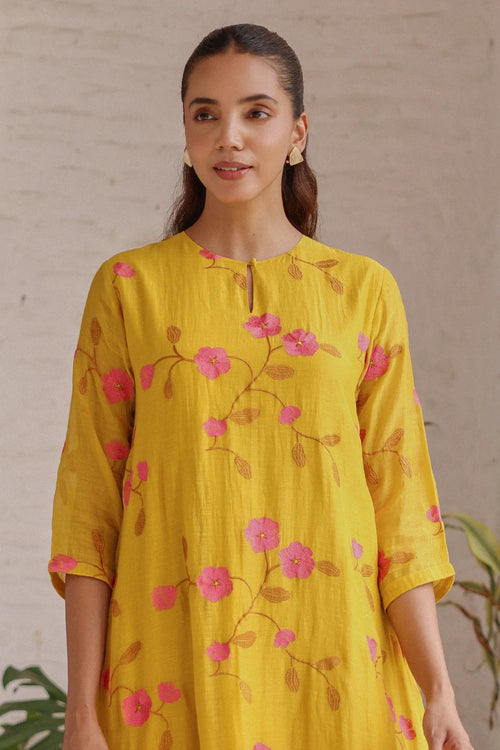 Canary Bloom Embroidered Co-ord Set