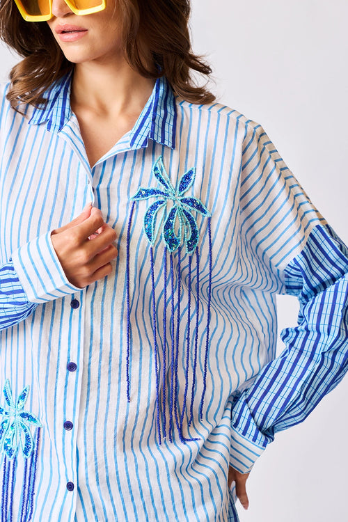 Azure Horizon Embroidered Shirt