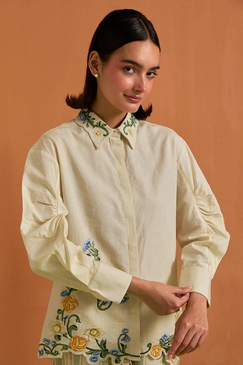 Ivory Aurelia Floral Embroidered Co-ord Set