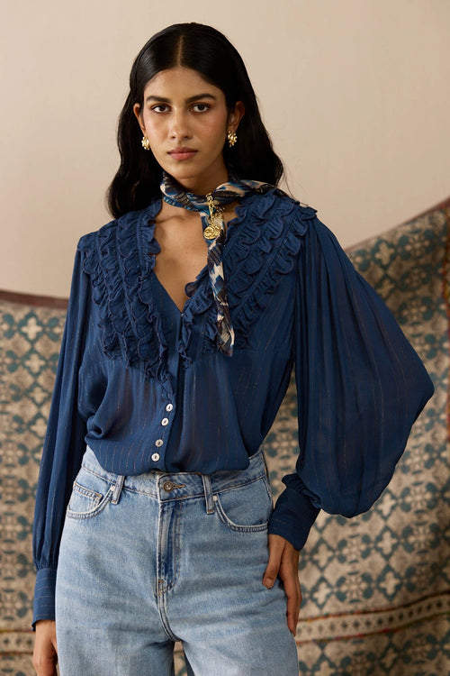 Beau Navy Blouse