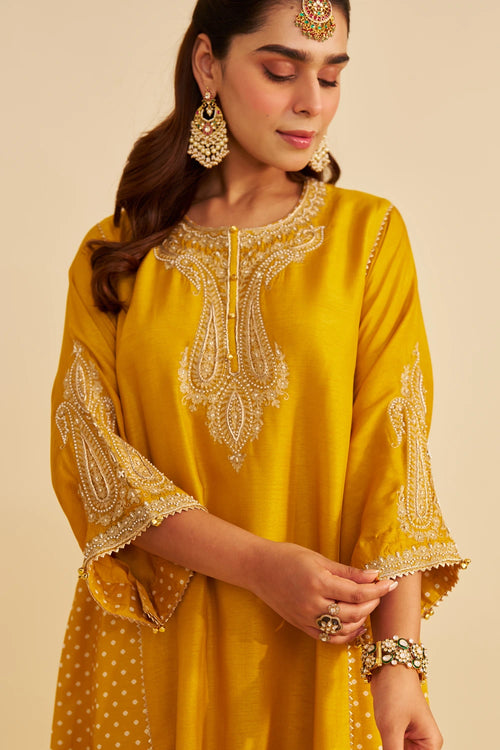 Jeriah Mustard Short Chauga with Salwar