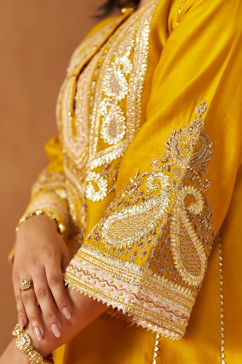 Zimal Mustard Chauga with Salwar