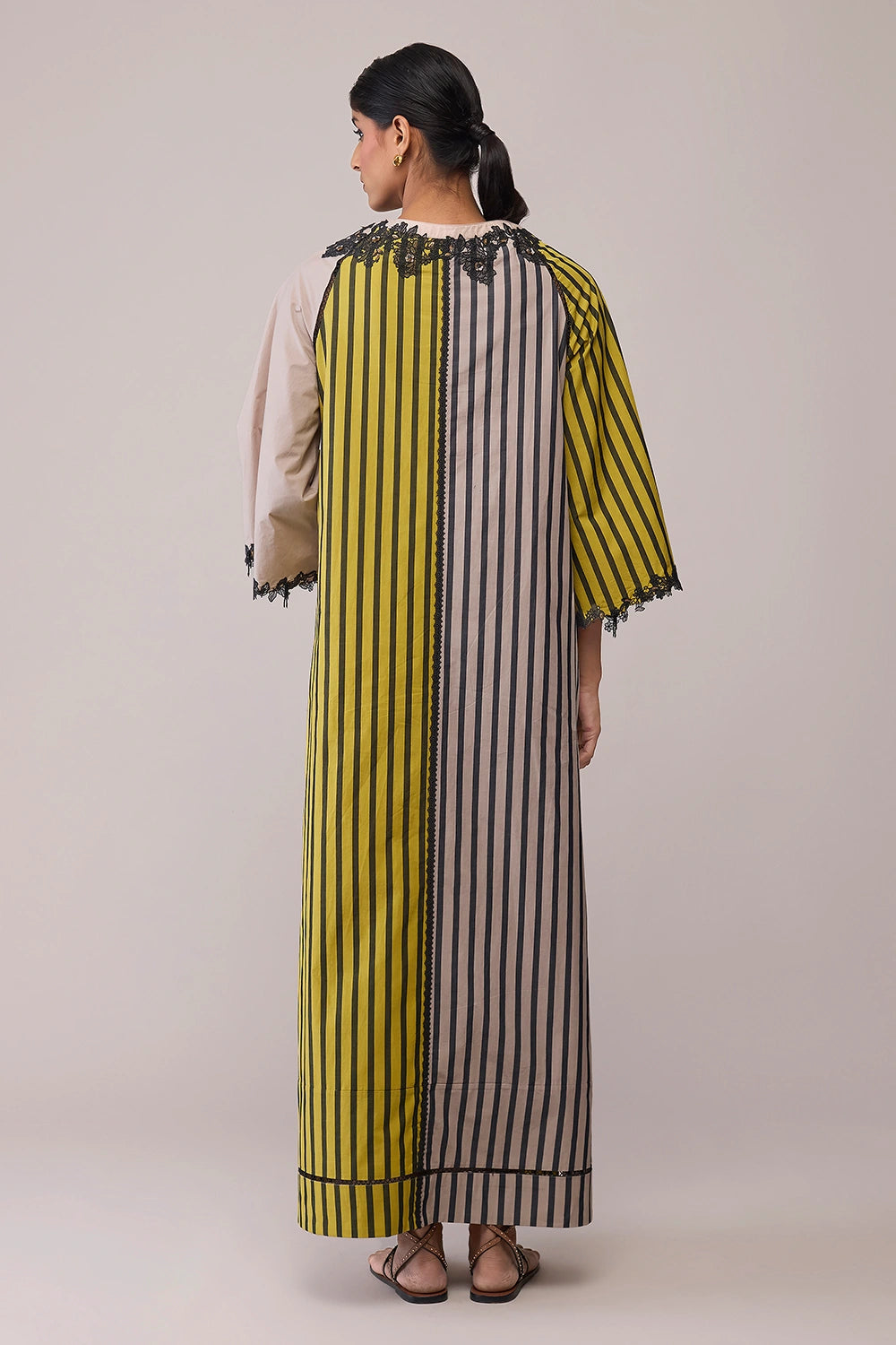 Neesa Mustard and Beige Dress