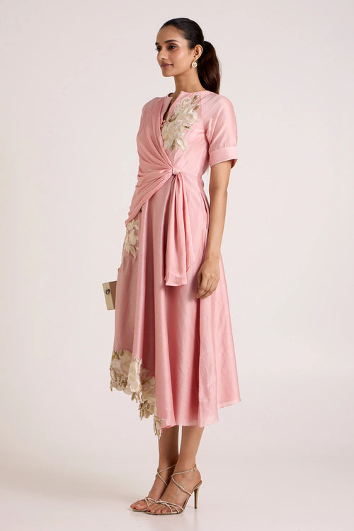 Raizin Crossover Scarf Midi Dress