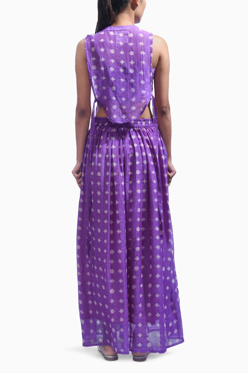 Amethyst Violet Cross Silk Co-ord Set