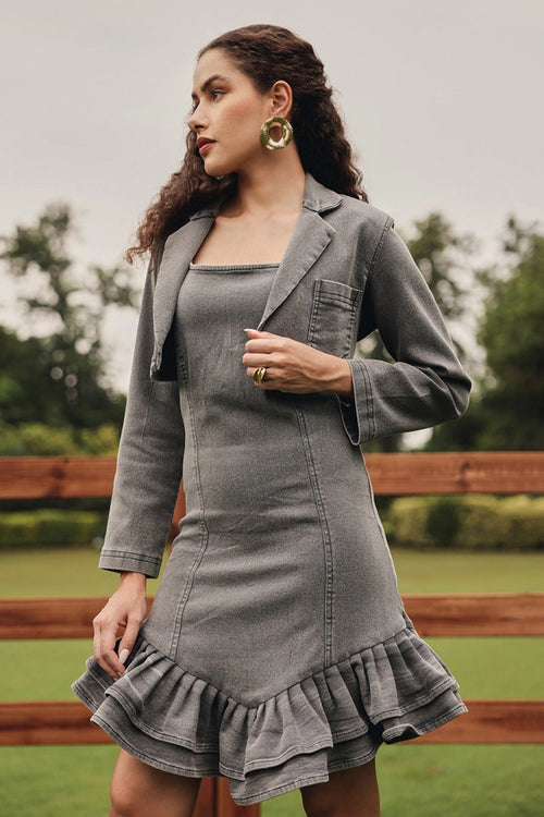 Ash Strappy Denim Dress