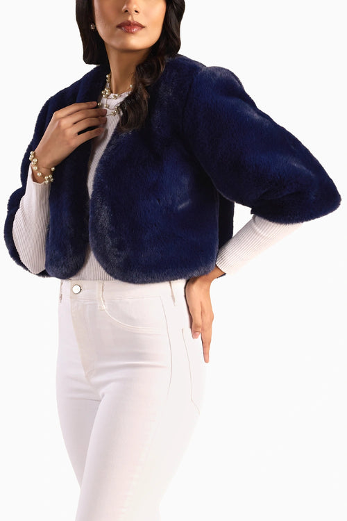 Cropped Faux Fur Jcket