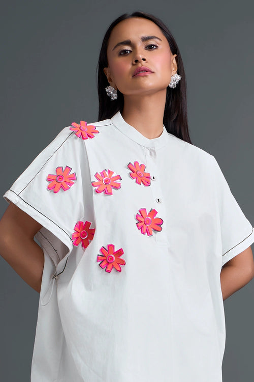 White Floral Patch Co-ord Set