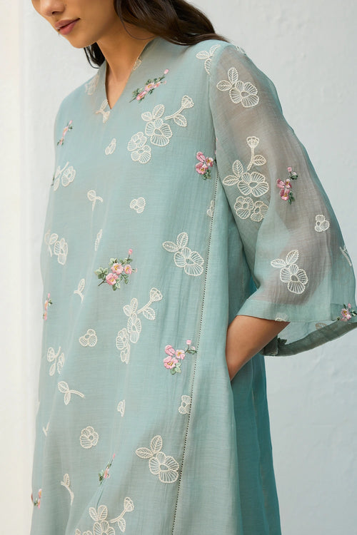 Sky Thread Embroidered Co-ord Set