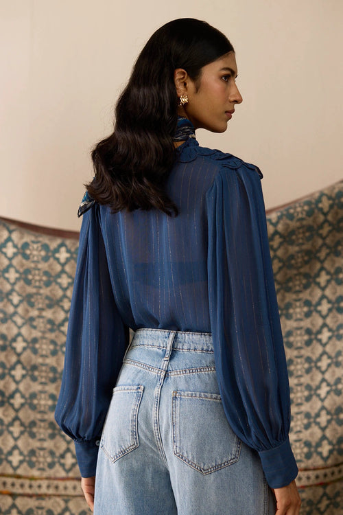 Beau Navy Blouse
