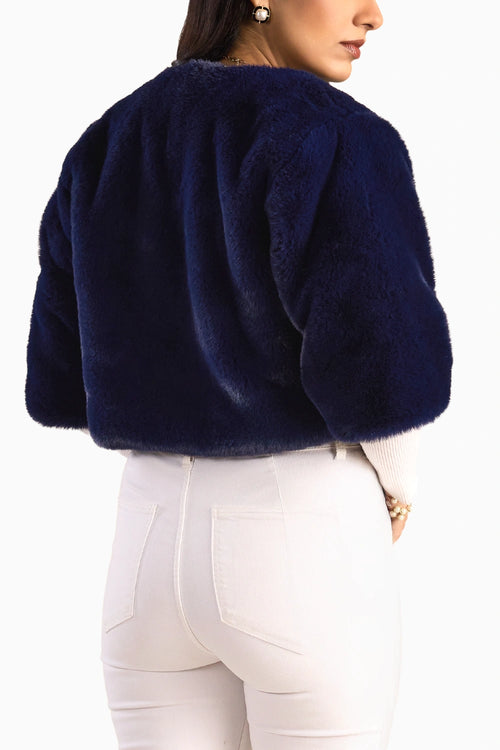 Cropped Faux Fur Jcket