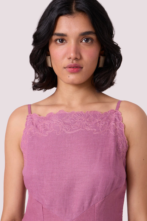 Nimal Lilac Embroidered Dress