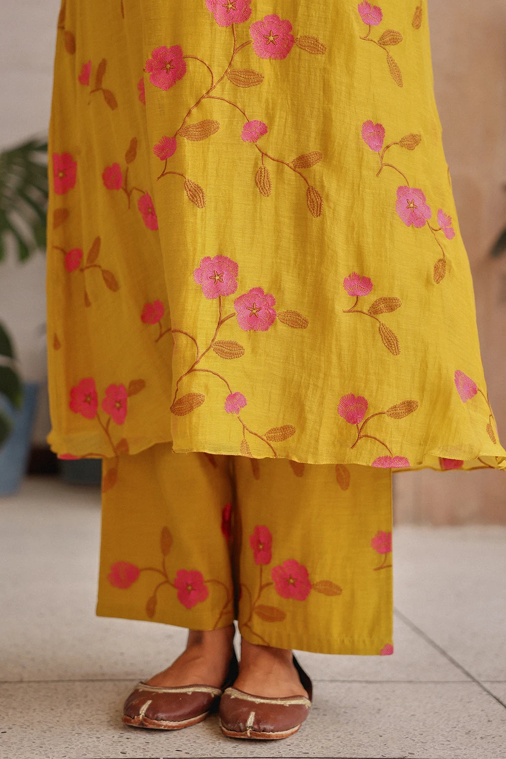 Canary Bloom Embroidered Co-ord Set