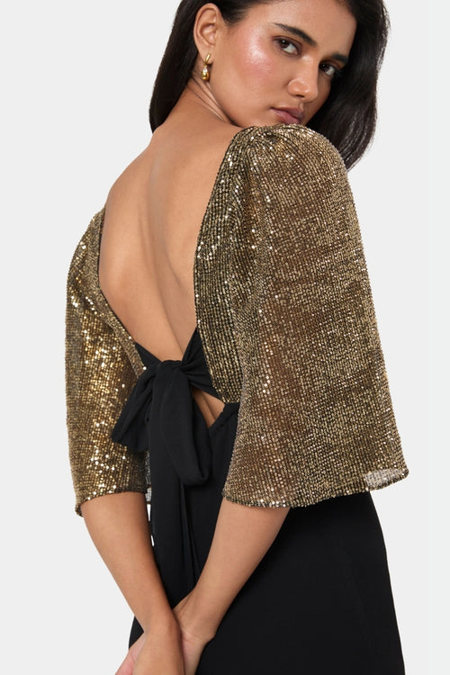 Gold Sequin Maxi Gown