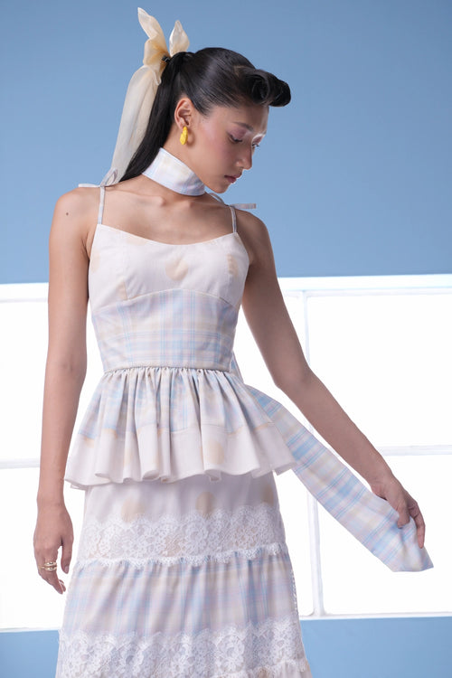 Tessa Dot Blue Yellow Co-ord Set