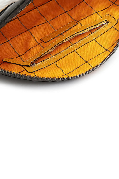 Lussa Black Yellow Half Moon Clutch Bag