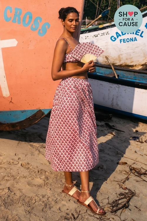Red Gulab Skirt