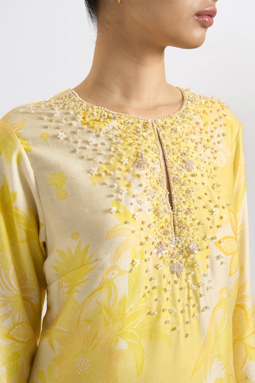Sunkissed Pearl-Embellished Kurta Set
