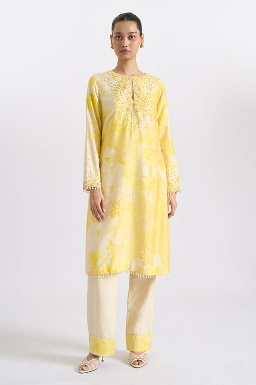 Sunkissed Pearl-Embellished Kurta Set