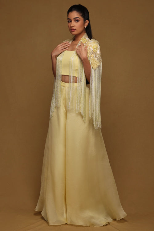Floral Fringe Capelet Set