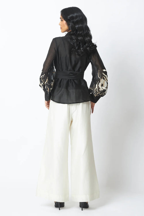 BW Reva Blazer Wrap Top and Wide-Leg Pant